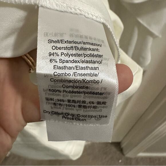 DKNY White Cape Overlay Dress Women’s size 12 NWT beautiful bridal cocktail mini - Picture 7 of 9